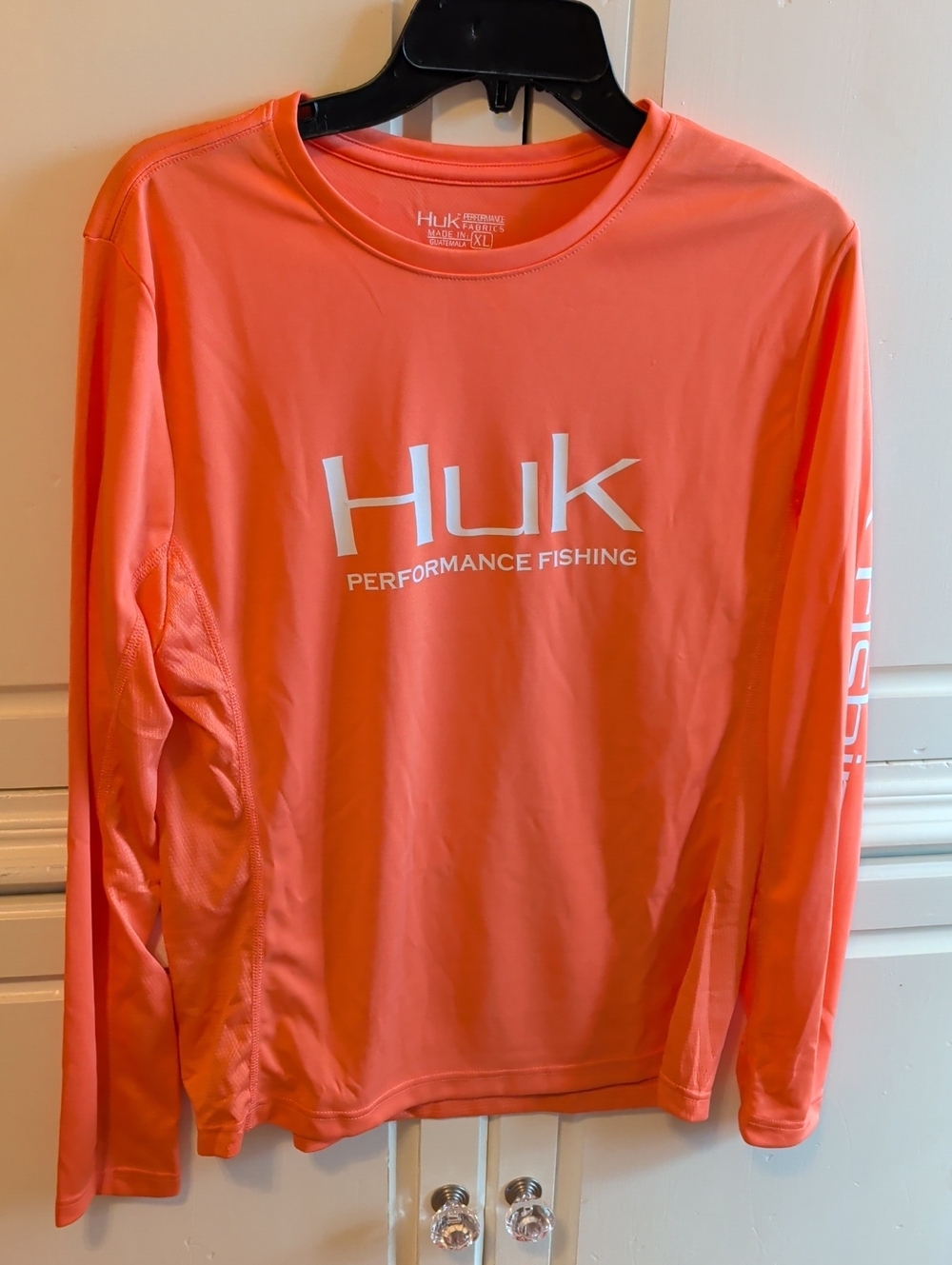 Huk Long-Sleeve Sports Performance Shirt In Orange